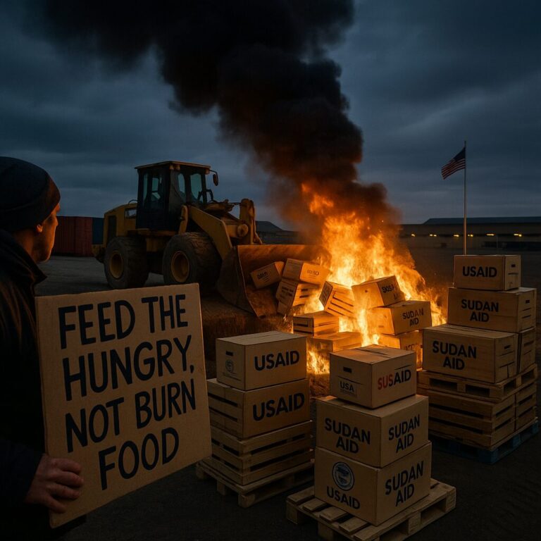 ai image of government burning food
